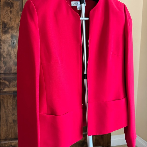 Casual corner Red color women jacket size 6 - Picture 2 of 6